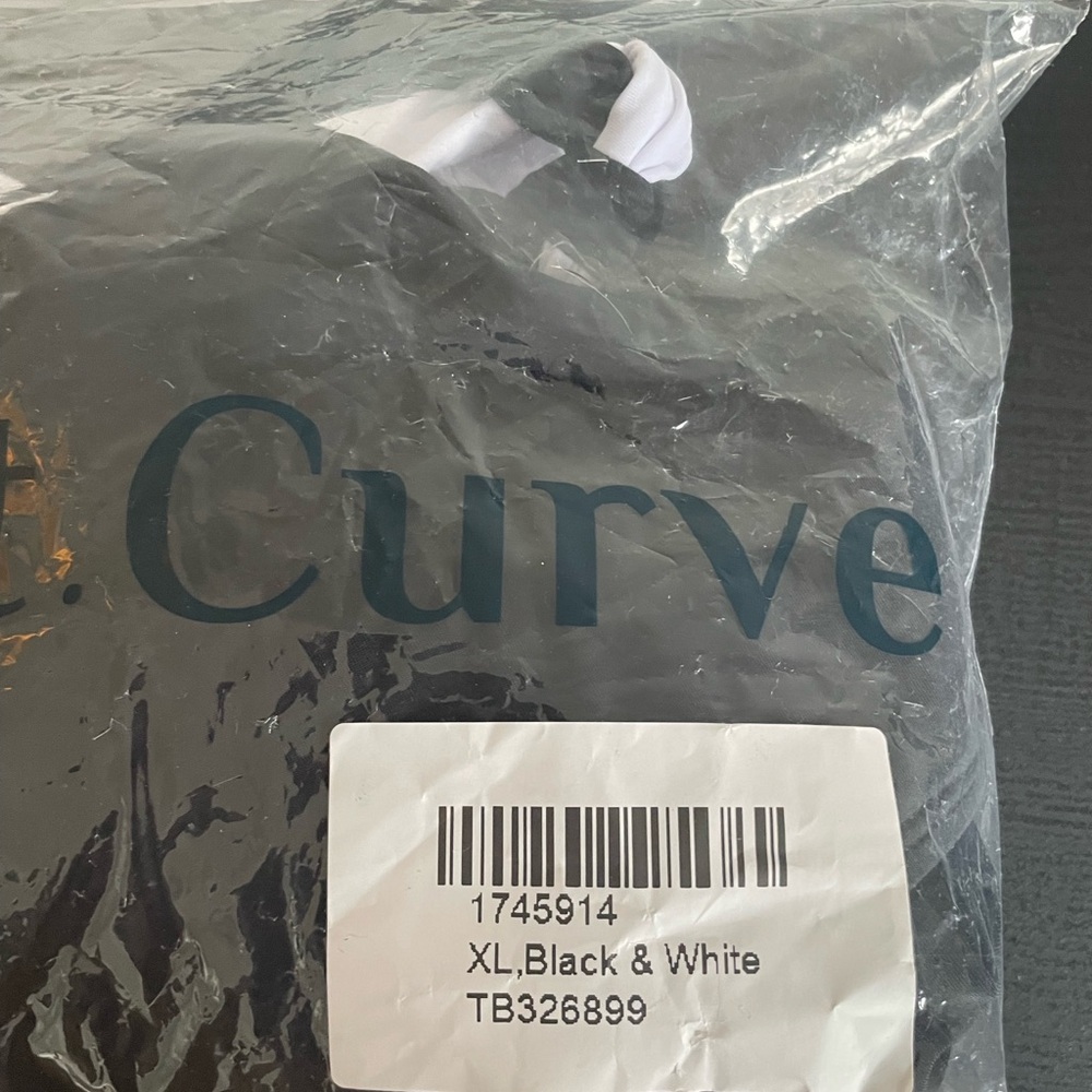 Meet Curve Plus Size One Piece Bathing Suit Summer Fashion Black And White XL - Picture 7 of 7